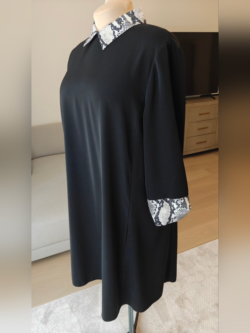 New Marc Aurel Black Shift Dress Size 42 (US 10-12) - Picture 5 of 10